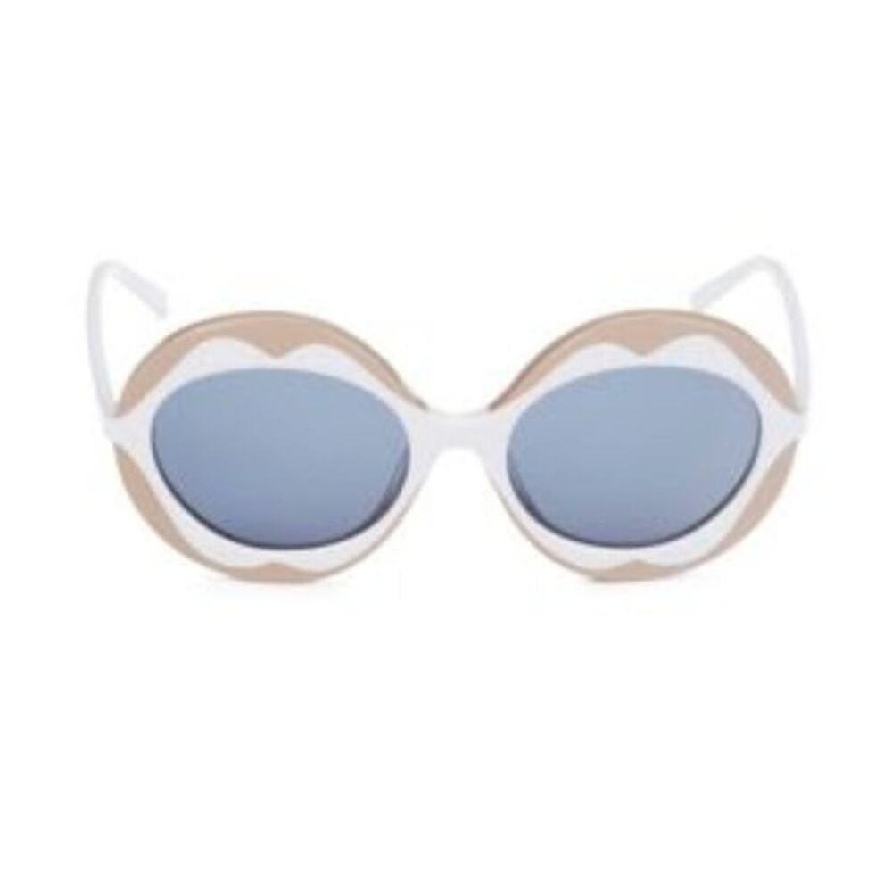 Marni 53mm Round flower Sunglasses ice beige